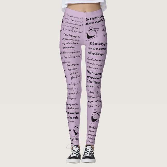 Legging Citações engraçadas - o personalize - ioga (Frente)