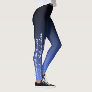 Legging Citações pretas & azuis de Walt Whitman dos