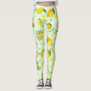 Legging Citrino tropical SUMMER Laranja limão fina