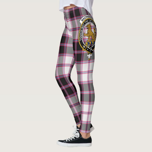 Legging Clã MacPherson Scotstee Caça Brasão Moderno Tartan (Esquerda)