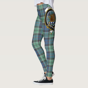 Legging Clã Scotstee Leslie Caça Antigo Crest Tartan