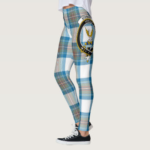 Legging Clã Stewart Scotstee Muted Azul Crest Tartan Mulhe