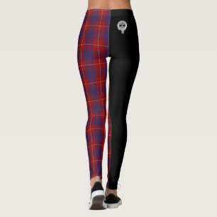 Legging Clan Hamilton Crest & Tartan / Preto
