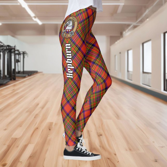 Legging Clan Hepburn Crest sobre Tartan (Criador carregado)