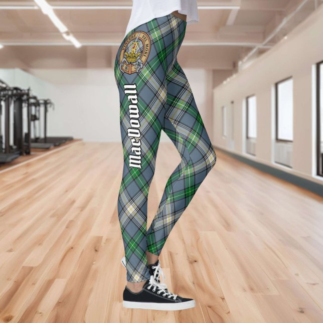 Legging Clan MacDowall Crest sobre Tartan (Criador carregado)