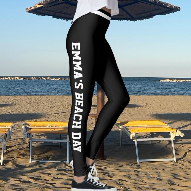 Legging Classe de Diversão de Férias Personalizada Preta c (Criador carregado)