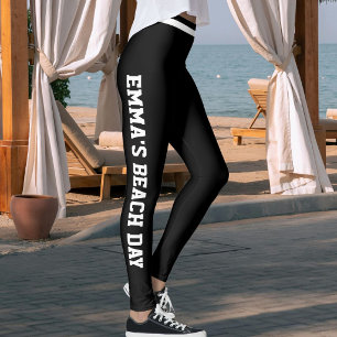Legging Classe de Diversão de Férias Personalizada Preta c