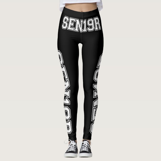 Legging Classe de mais velho do Texto SEN19R engraçado par (Frente)