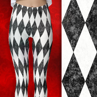 Legging Classic Black White-Ice Harlequin Diamond Argyle