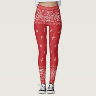 Legging Classic Red Paisley Bandana Design
