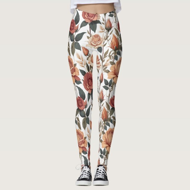 Legging Classic Vintage Red Rose Botanical Garden (Frente)