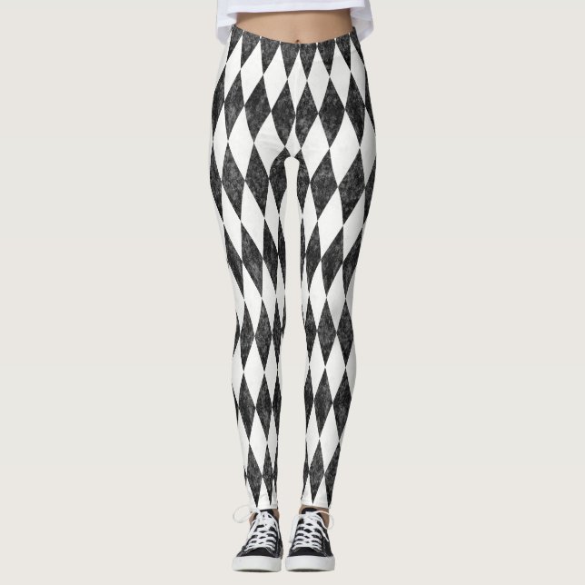 Legging Clássico Black-Ice Harlequin Diamond Argyle (Frente)