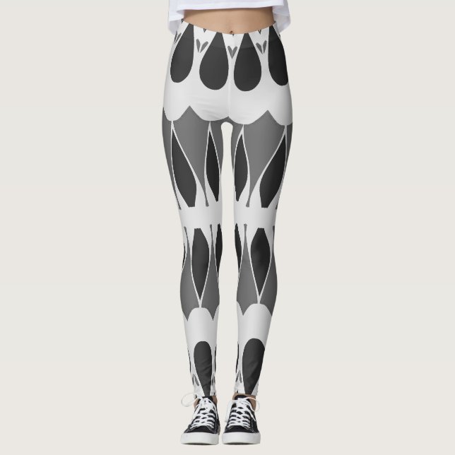 Legging Clássico branco preto vibrante "Ratti_Creative_Art (Frente)