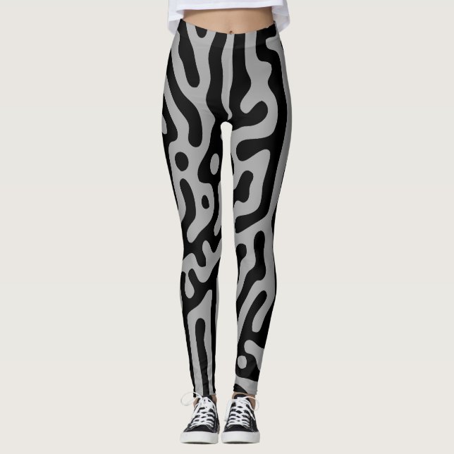 Legging Clássico Cinza e Preto Moderno (Frente)