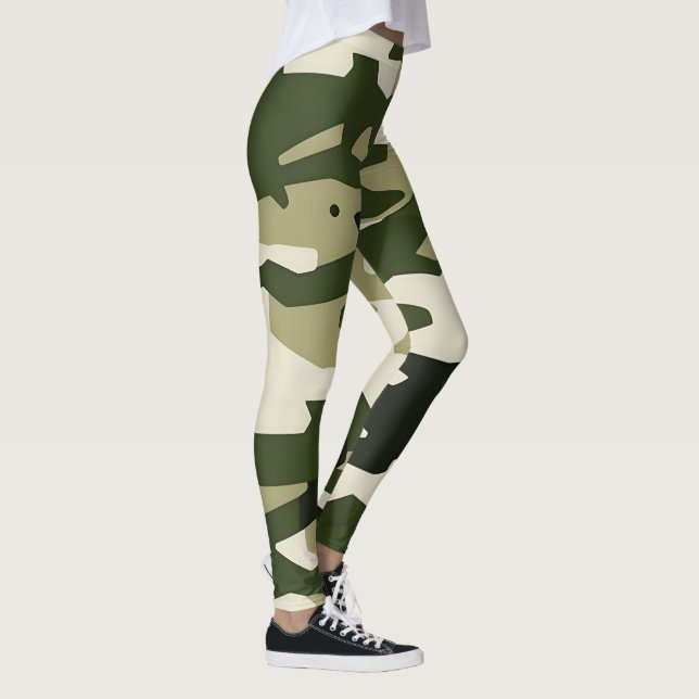Legging Clássico da Camuflagem, Padrão de Camo Des (Direita)