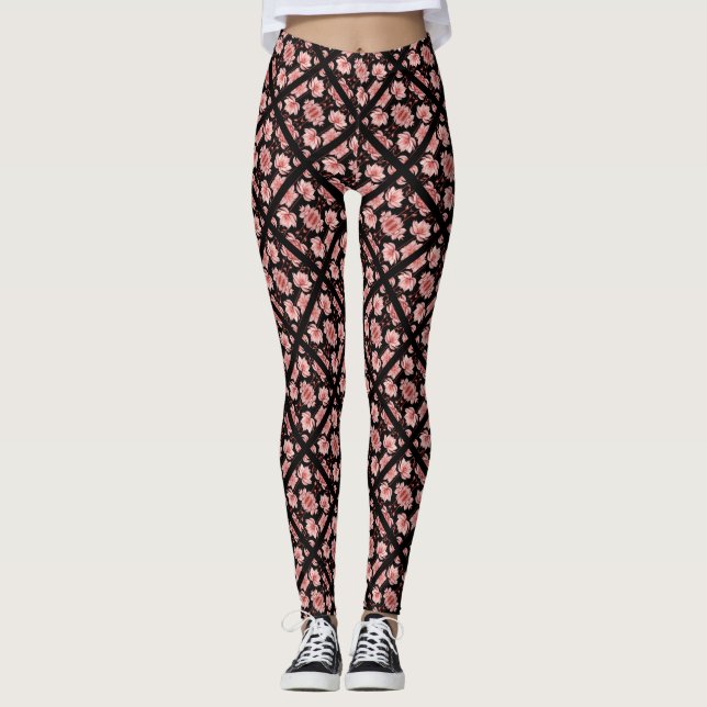 Legging Clássico do Lotus Rosa (Frente)