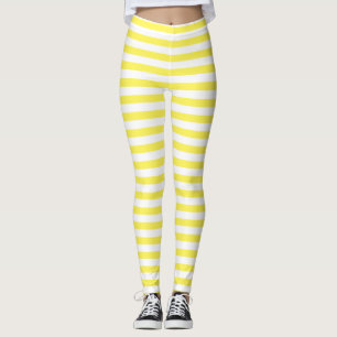 Legging Clássico Moderno Minimalista Listrado de Amarelo e