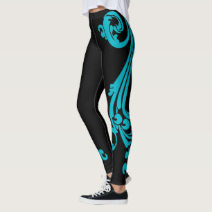 Legging Clássico Socialite Aqua Azul Flourado