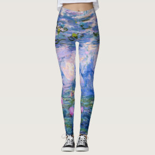 Legging Claude Monet Water Lily Vintage Floral HD Art
