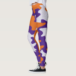 Legging Clemson-Inspired Orange & Purple Tiger Camo