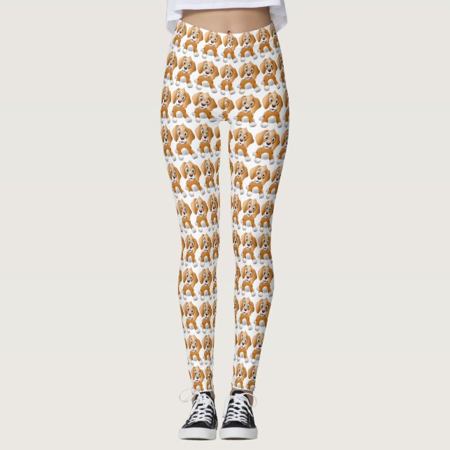 Legging Cliente de cão castanho (Frente)