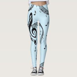 Legging Climactic G Clef Music Blue