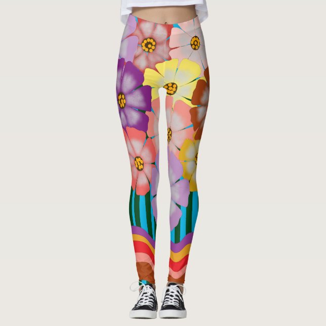 Legging Cluster Floral Colorido (Frente)