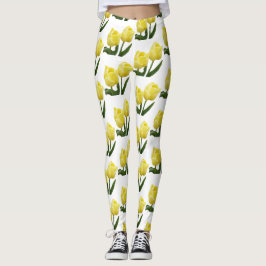 Legging Coágulo das tulipas amarelas