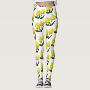 Legging Coágulo das tulipas amarelas