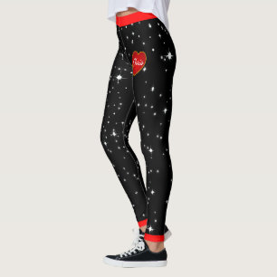 Legging Coágulos de vermelho de Starry Night Black Leggin