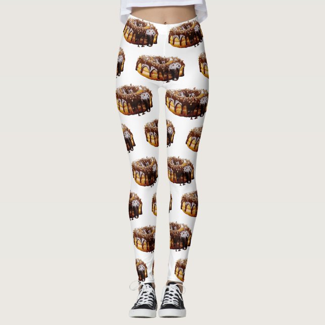 Legging Cobertura de chocolate brilhante e grossa da rosqu (Frente)