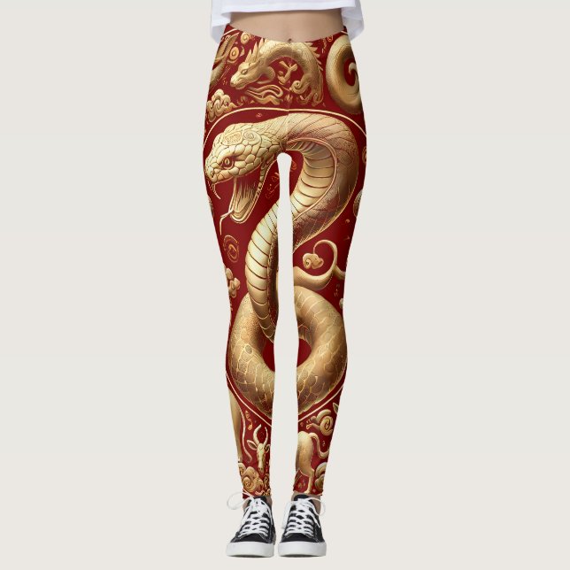 Legging Cobra Chinês ouro Ano Novo (Frente)