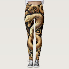 Legging Cobra Chinês ouro Ano Novo