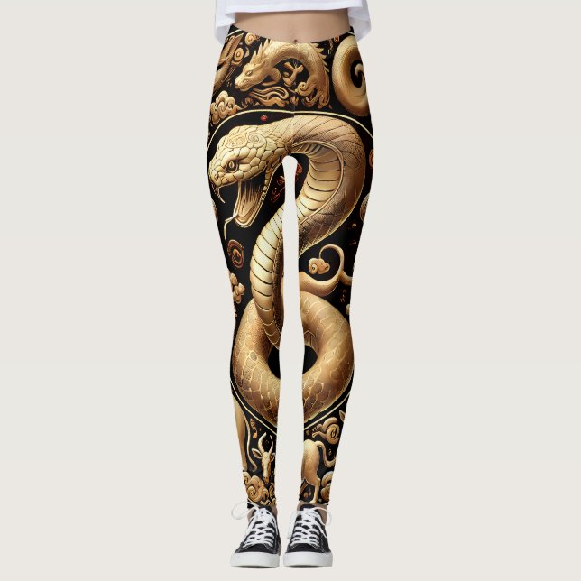 Legging Cobra Chinês ouro Ano Novo (Frente)