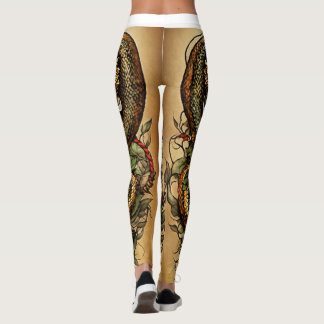 Legging Cobra enrolado ao redor do punhal tatuagem design