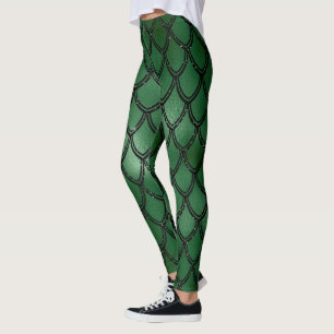 Legging Cobra Verde Serpente Réptil Padrão
