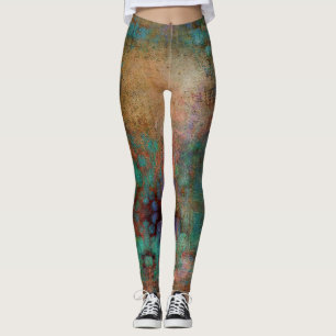 Legging Cobre, Turquesa e Abstrato magenta