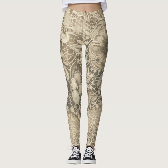 Legging "Cobweb White Vintage Lace" (Frente)