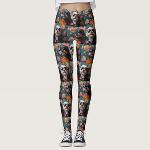 Legging Cockapoo Com Rosas do Coração Dia dos Namorados