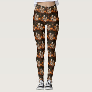 Legging Cockapoo Puppy Autumn Delight Pumpkin
