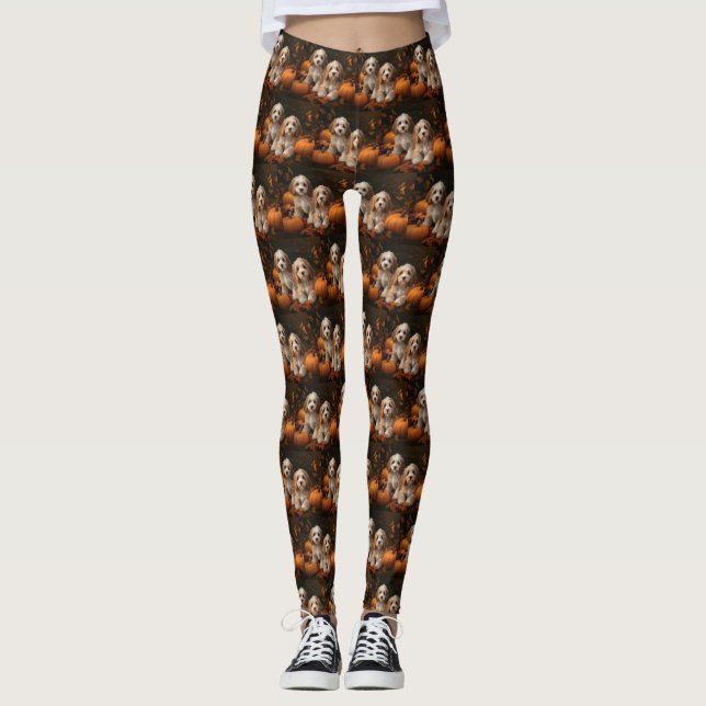 Legging Cockapoo Puppy Autumn Delight Pumpkin (Frente)