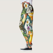 Cocktail tropical e mulheres florais