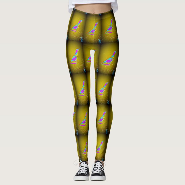 Legging codorniz do deserto amarelo (Frente)