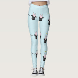 Legging Coelhinho com um chapéu com uva mágica azul