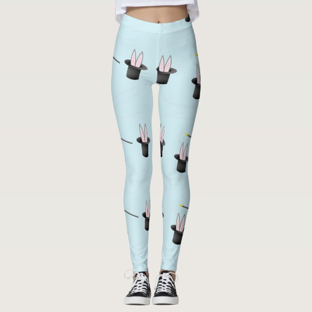 Legging Coelhinho com um chapéu com uva mágica azul (Frente)