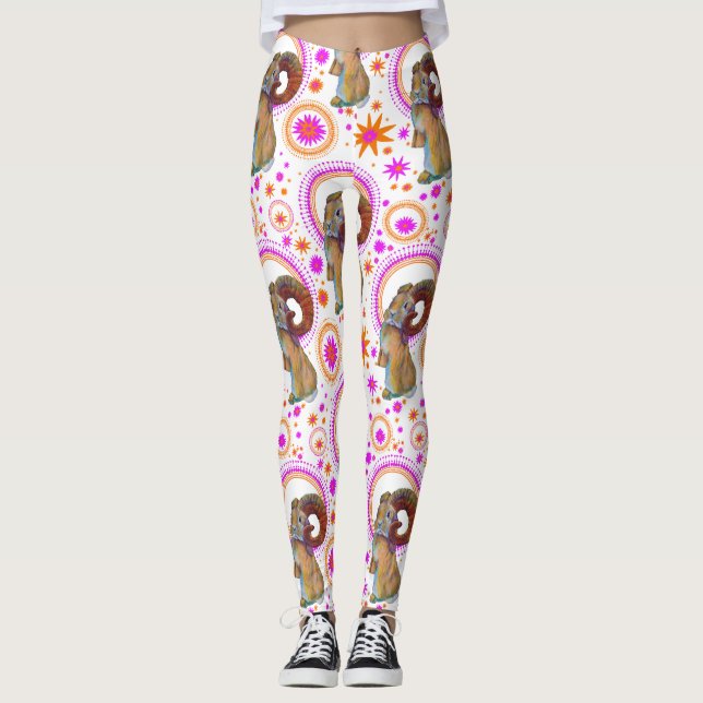 Legging Coelhinho Espumante Em Laranja E Rosa (Frente)