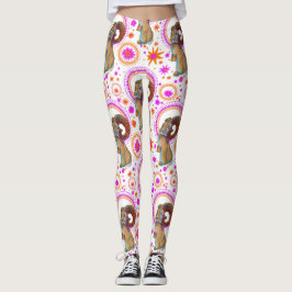 Legging Coelhinho Espumante Em Laranja E Rosa