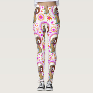 Legging Coelhinho Espumante Em Laranja E Rosa