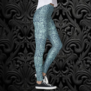 Legging Coelho Brer por William Morris Blue Textile Patter