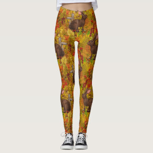 Legging Coelho do outono no ocre